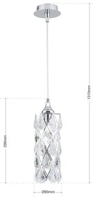 Orion - Lustră suspendată RITA, 1xG9/40W/230V, crom lucios