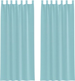 vidaXL Perdele Voile cu buzunare pentru bare 2 buc Turcoaz
