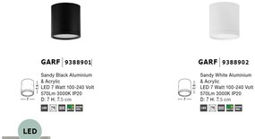 Spot LED aplicat tavan / plafon design modern minimalist GARF alb