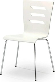 Scaun K155, alb/crom, placaj indoit/metal, 43x47x85 cm