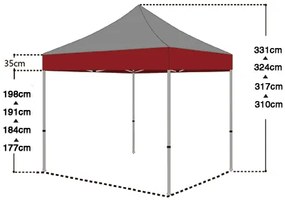 Cort pavilion 3x4,5 m maro All-in-One
