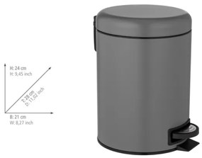 WENKO 24682100 - Coș LEMAN 21x24 cm, gri/negru