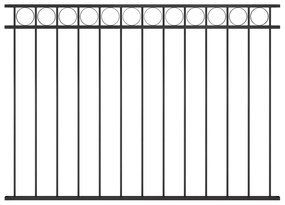 Panou de gard, negru, 1,7 x 1,2 m, otel 1, 1.7 x 1.2 m