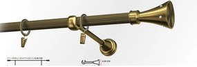 Galerie simpla striat CARTER 19 mm - aur antic (Alege marime: 280 cm)