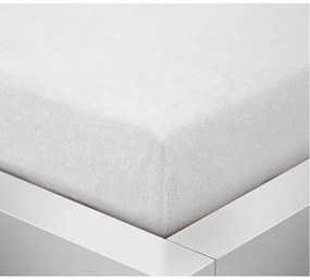 Cearșaf de pat Lux din frotir alb,  180 x 200 cm, 180 x 200 cm