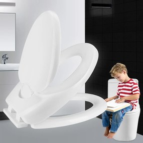 Scaun-capac toaleta „Family” cu mecanism de coborare automata Alb