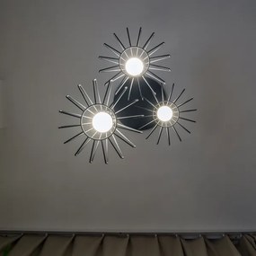 Lustră pe cablu SOLANO 3xE27/15W/230V negru/crom lucios