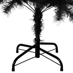 Pom de Craciun artificial cu suport, negru, 120 cm, PVC Negru, 120 cm, 1