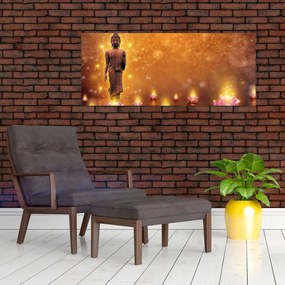 Tablou - Buddha în sclipici auriu (120x50 cm)