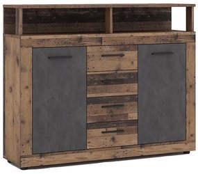 Comodă RUNA, maro închis/antracit