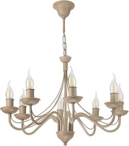 Lustră suspendată pe lanț ANTON, 8 x E14, 60 W, 230 V, bej