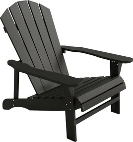 Outsunny Scaun Adirondack rezistent la intemperii din lemn pentru exterior, scaun de grădină cu spătar înalt și cotiere | Aosom Romania