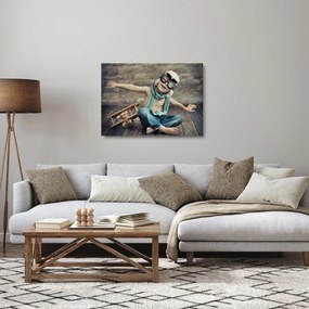 Tablou pe sticlă - Tânăr aviator (70x50 cm)