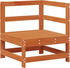 vidaXL Sofa de colț pentru grădină Lemn masiv de pin Maro Ceară