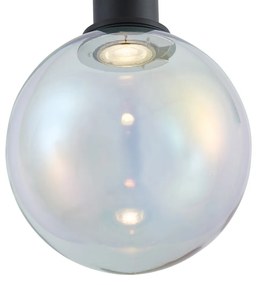 Lampă suspendată de design neagră cu sticlă curcubeu 20cm - Mallon