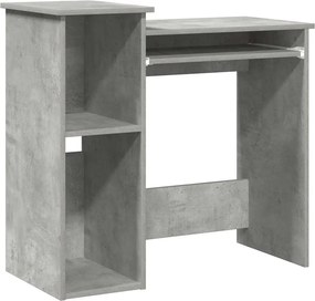 vidaXL Birou cu rafturi, gri beton, 84x40x78 cm, PAL