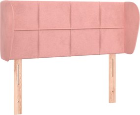 vidaXL Tăblie de pat cu aripioare roz 93x23x78/88 cm catifea