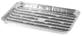 Tava aluminiu de unica folosinta, dreptunghiulara, pentru gratar, perforata, set 3 buc, 34x23x2.5 cm, Magic Home