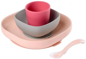 Beaba - Set de masă pentru copii Pink, 4 piese
