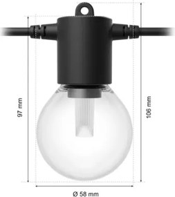 Philips Hue FESTAVIA - Extensie ghirlandă LED RGBW pentru exterior, reglabilă, 30 LED, 21 m, IP65