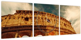 Tablou - Colosseum roman (cu ceas) (90x30 cm)
