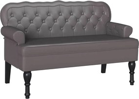 vidaXL Bancă Chesterfield Gri 119,5 x 64,5 x 75 cm Piele artificială