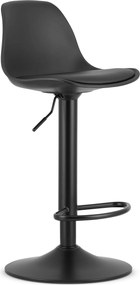Reducere Scaun de bar negru HOGA din piele ecologica cu picior negru II. calitate