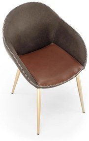 Scaun K304 piele ecologica gri maro