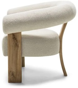 Fotoliu design crem KOKEI, stejar