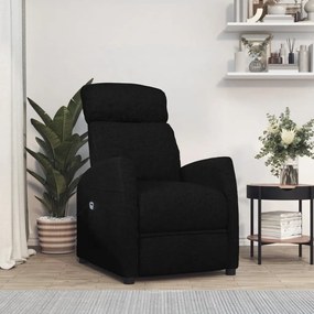 3073638 vidaXL Fotoliu rabatabil electric, negru, material textil