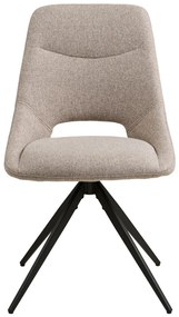 Scaun de dining Dokka cu rotire, culoare nisip, picioare negre