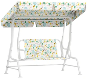 AIYAPLAY Leagăn pentru Copii cu Copertină Reglabilă și Centură de Siguranță, 120x112x75 cm, Alb | Aosom Romania