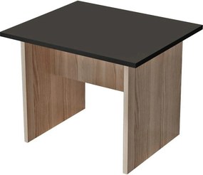 Masuta cafea, stejar/negru, PAL melaminat, 60x50x46 cm