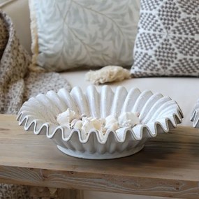 Tavă decorativă din ceramică cu margine striată, Ø35 cm