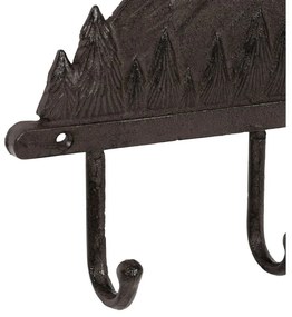 Cuier din fonta, negru, 4 agatatoare, Montagne Brown