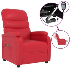 3073682 vidaXL Fotoliu de masaj electric, roșu, piele ecologică