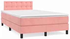 vidaXL Pat box spring cu saltea, negru, 120x190 cm, catifea