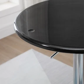 HOMCOM Masă Rotundă Bar cu Plan Rotativ, Înălțime Ajustabilă, Oțel, Φ61x76-97cm, Negru | Aosom Romania