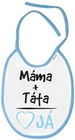 Baby Nellys Bavetă impermeabilă mama + Tata, 24 x 27 cm - albastru