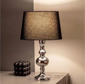 BRILAGI - Lampă de masă CERIA 1xE27/60W/230V Ø 30 cm crom lucios/negru