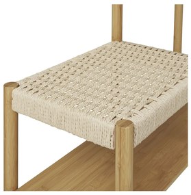 Dulap de haine Amber cu scaun din răchită, bambus, natural