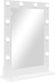 vidaXL Oglindă de toaletă Dreptunghiular Alb 70 x 50 x 18 cm