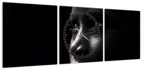 Tablou - Femeie africană (cu ceas) (90x30 cm)