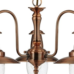 Candelabru 3 brate stil industrial vintage Fisherman II cupru