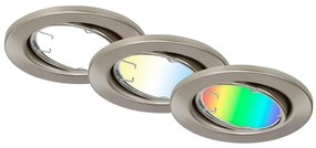 SET 3x corp de iluminat LED RGBW dimabil pentru baie GU10/4,9W/230V Tuya Brilo + telecomandă