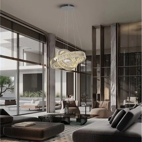 Lustra suspendata LED, cristale sticla ARIETTA 60cm