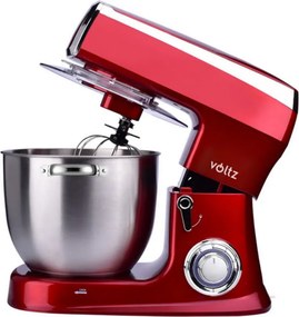 La mâna a doua: Mixer planetar Oliver Voltz V51115A, 2100W, 7.5 litri, 6 viteze, Pulse, 3 agitatoare, Rosu