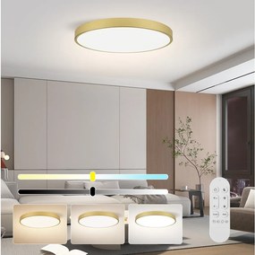 Immax NEO 07312L-LED Plafonieră LED dimabilă SEMPLICI 128W/230V Ø100 cm Wi-Fi Tuya auriu + telecomandă
