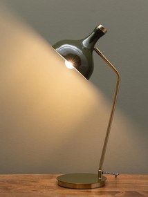 Lampa de masa, verde, din metal, Olive