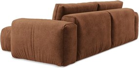 Colțar teracotă extensibil cu tapițerie din chenille (cu colț pe partea dreaptă/cu șezlong) Kuki – Makamii